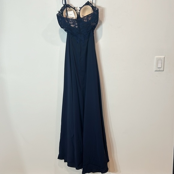 New hello Gorgeous Neptune navy corset upper prom dress gown women’s size 2 - Picture 8 of 9